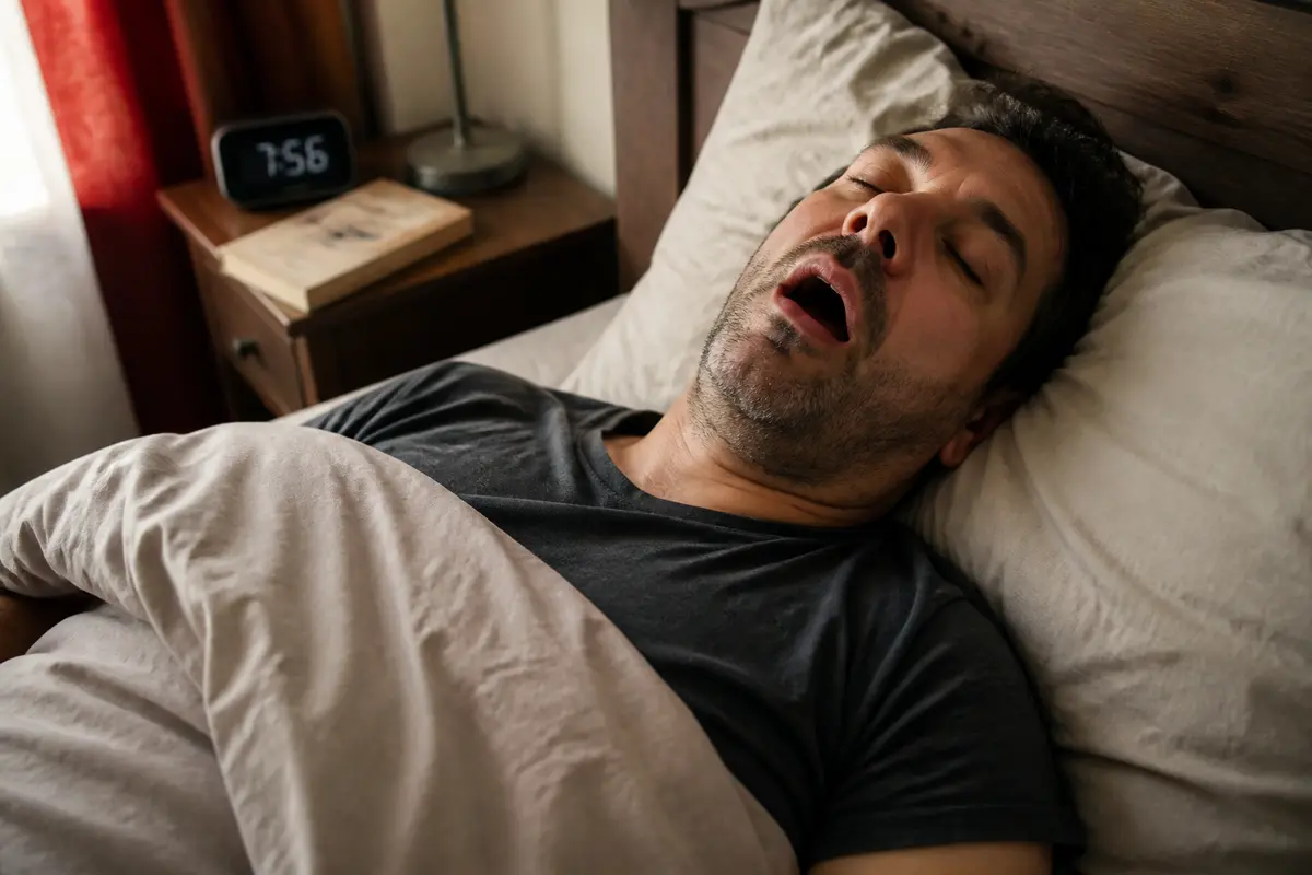 Homme dormant bouche ouverte peut évoquer comment savoir si on fait de l'apnée du sommeil